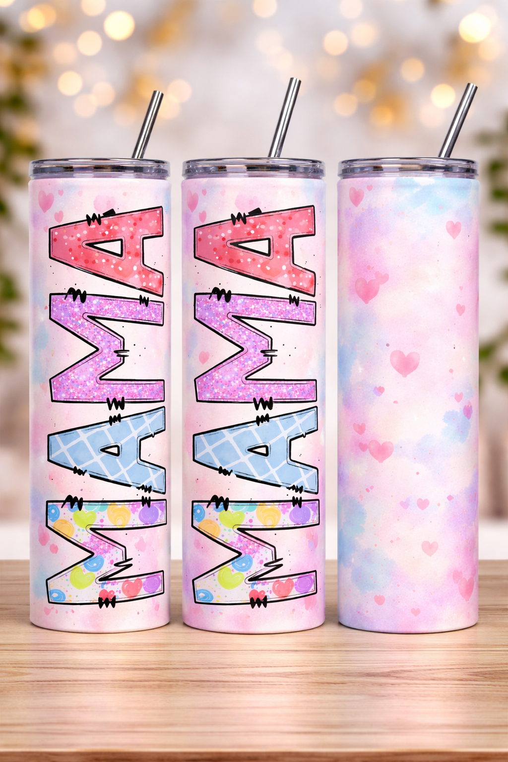 Mama Pink Hearted 20 oz Tumbler