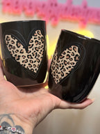 2 set Mugs leopard hearts