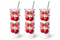 Red checkered bow cherry 3 20 oz Tumbler