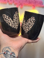 2 set Mugs leopard hearts