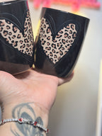 2 set Mugs leopard hearts