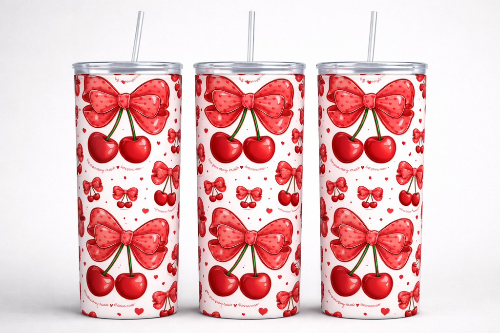 Cherry bow 20 oz straight Tumbler