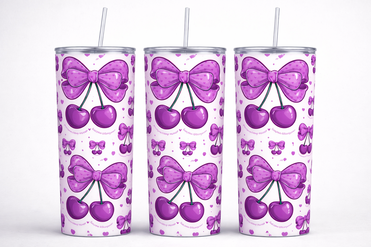Cherry bow 20 oz straight Tumbler