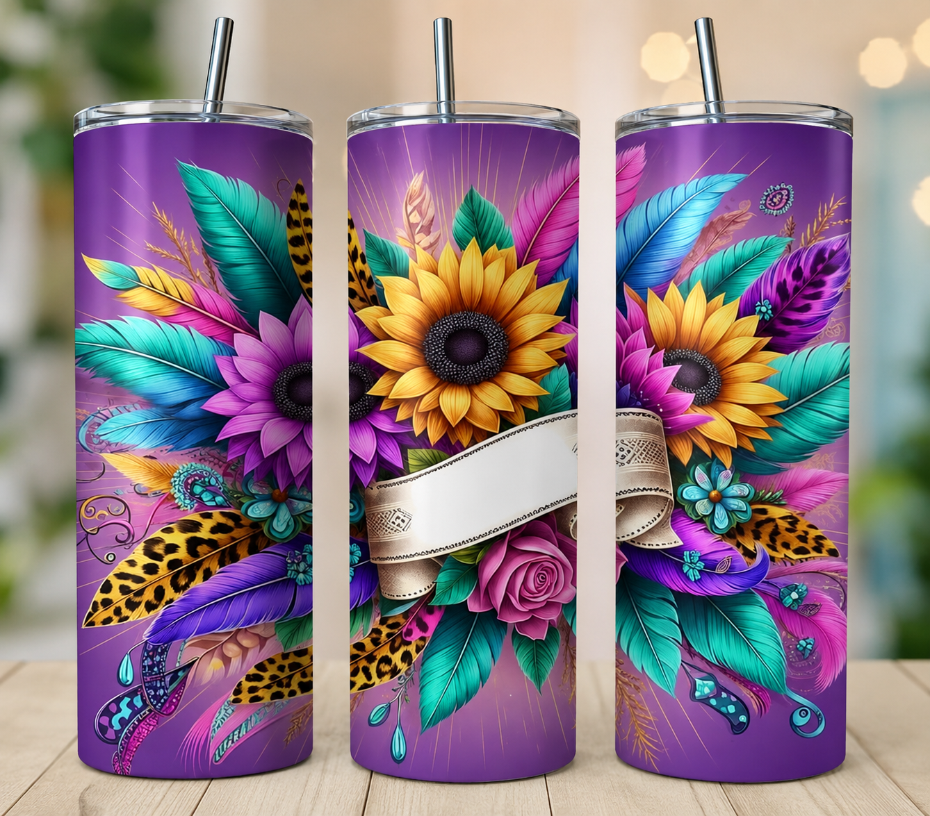Sunflower Leopard 20 oz Tumbler