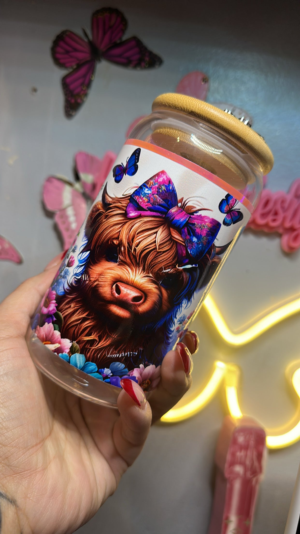 Cow beauty bow Libby Jar