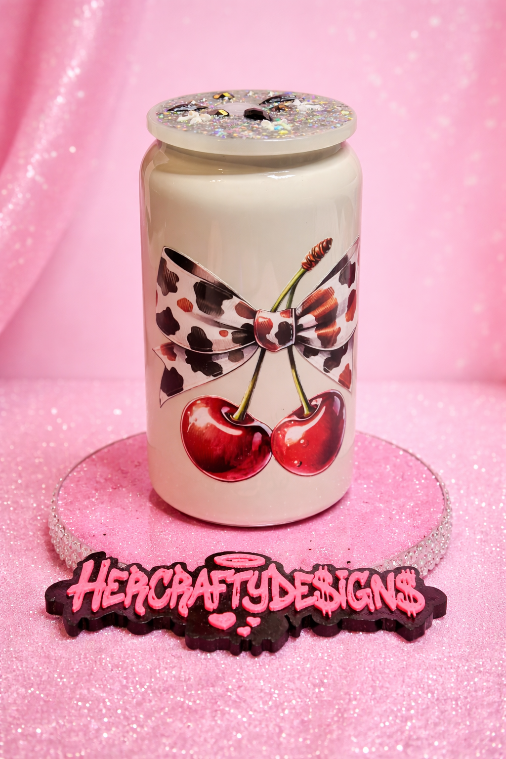 Cherry brown cow Libby jar