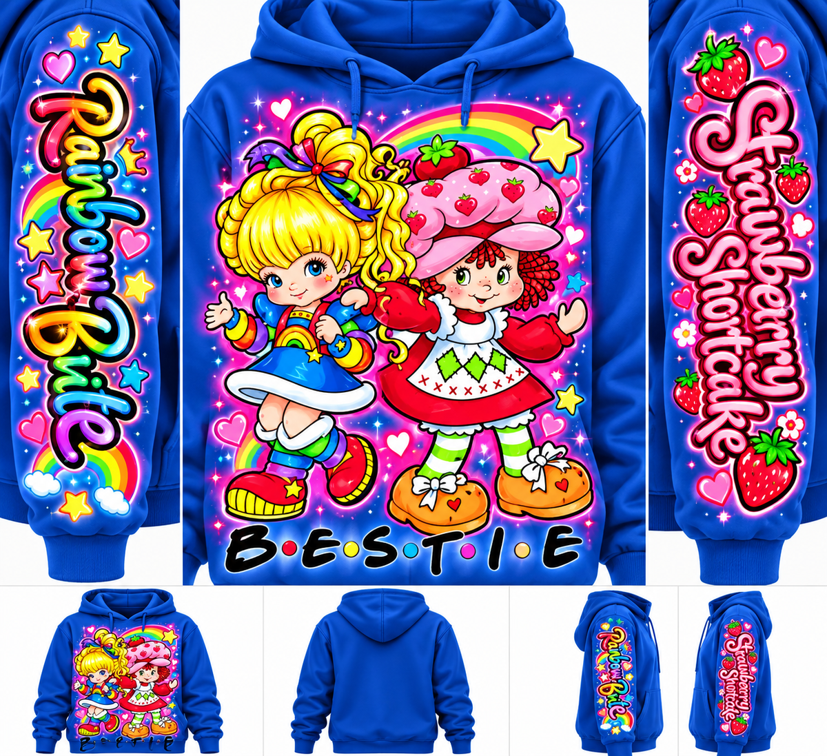 Rainbow Brite / strawberry shortcake hoodie