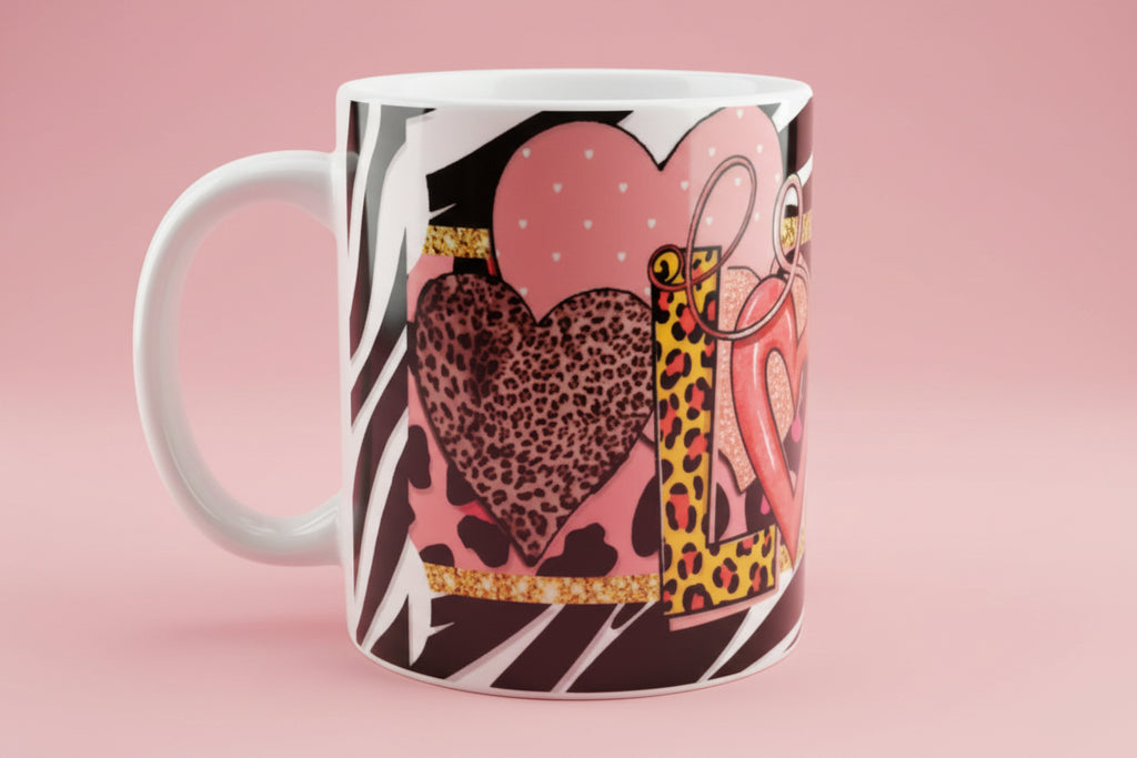 LOVE zebra themed 11 0z mug