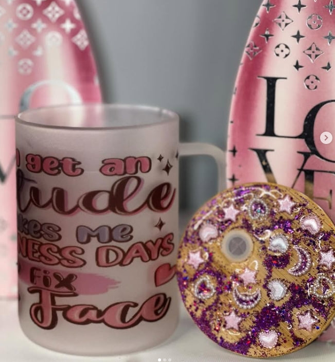 16 oz Frosted Mug Attitude