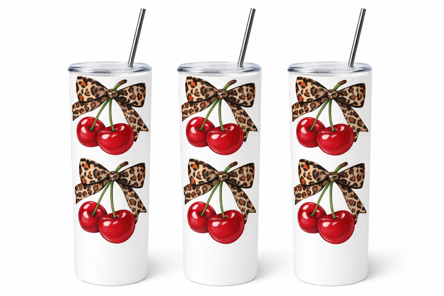 Leopard bow cherry 2  20 oz Tumbler