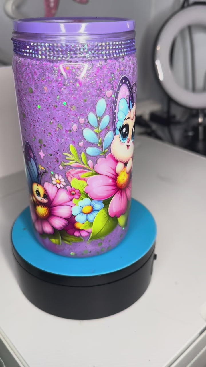 Bumble Bee Butterfly 16oz Snow Globe Tumbler